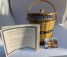 Longaberger 2001 JW Miniature Banker's Waste Basket Lid Set Liner Protector picture
