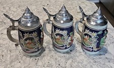 Vintage Simon Peter Gerz Beer Stein Pewter Mug Lot Of 3 Handmade Germany picture
