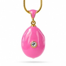 Royal Rose Enamel Egg Pendant Necklace picture