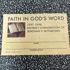 Jehovah's Witnesses Convention Lapel Name Badge 1997. Watchtower. picture