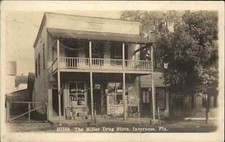 Inverness FL Miller Drug Store Storefront 1921 Used Real Photo Postcard picture