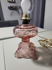 B & P Princess Feather Oil Lamp - Converted To Electric - Bulb Included - Pink  picture