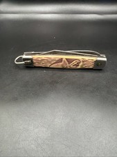 Vintage Imperial Mexico 2 Blade Deer Head Stag Embossed Pocket Knife Long Bail picture