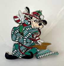 Disney park Goofy Christmas Holiday Gift Wrap Pin Green/Teal Pattern  picture