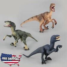 3pcs Set Velociraptor Raptor Jurassic Dinosaur Realistic Model Figures Dino Toys picture