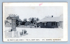 1960'S. DU BUC'S LOG CABIN. MT. MORRIS, MICH. POSTCARD A3 picture