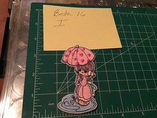 Precious Moments Umbrella Girl Patch Vintage 1990s Iron-On – Brand New picture