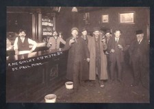 REAL PHOTO ST. PAUL MINNESOTA SALOON BAR INTERIOR ADVERTISING POSTCARD COPY picture