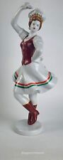 Mid-Century Hollohaza Hungary 1831 Porcelain Hand Painted Dancing Girl Folk Fig. picture