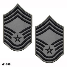 PAIR USAF BDG ABU Chief Master Sergeant Chevron Patches Small CMSGT E9 Vanguard picture