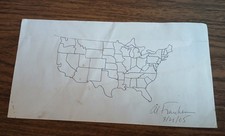 Al Franken Hand-drawn US Map with Autograph picture