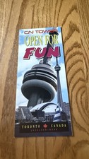 Vintage CN Tower Open For Fun Travel Brochure Map Toronto Canada Color Souvenir picture