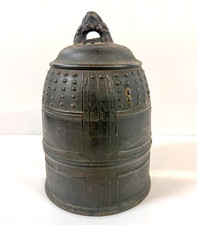 Vintage Buddhist patinated bronze temple bell bonsho picture