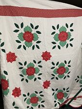 Antique Floral Quilt Vintage With Scalloped Edge - Floral Quilting picture