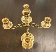 VTG Baldwin Brass Solid Brass 5 Light Candelabra Convertible 4 Arm Scroll picture