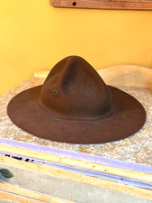 Vintage Stetson Boy Scouts BSA Scout Master Felt Campaign Hat Campaigner picture