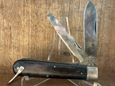 CASE TESTED XX 1920-40 Antique Electrician Knife Wood Locking Screwdriver picture