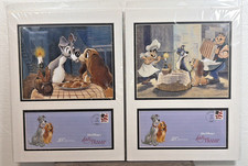 Vintage 2005 USPS Disney 50th Anniversary Lady and the Tramp Matted Prints 2 NOS picture