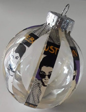 Justin Bieber Christmas Ball Plastic Ornament handmade duct tape music song sing picture