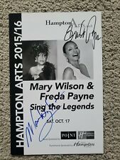 Mary Wilson & Freda Payne autographed signed autograph auto 2015 concert program picture