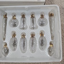 Darice Christmas Ornaments 12 Clear Glass Heart Pinecone Icicle Bell Make Ur Own picture