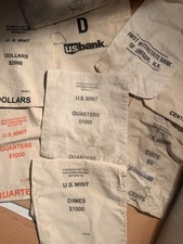 Vintage Canvas Bank Deposit Bags Lot w/ U.S. Mint - Banking & Insurance picture