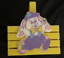 Vintage Tiny Plastic Easter Basket 3x2x1.5” With Bunny picture
