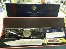 PRESIDENT DONALD TRUMP PEACE MAKER STAINLESS STEEL BOWIE KNIFE AMERICAN MINT picture