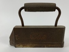 Antique Lightning Sad Iron Cast Iron Bridgeport CT USA with Coil Handle picture