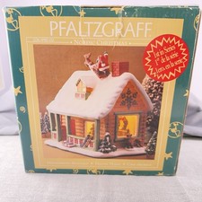 Pfaltzgraff NORDIC CHRISTMAS Electric House Log Cabin 1st in Series 2000 Lighted picture
