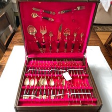 78 Piece Set Siam Thailand Flatware Embossed picture