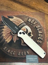 SRM 255L-GT2 Stainless Steel Drop Point Beige G10 Plain Edge Manual Liner Clip picture