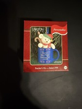 Vintage 1999 Carlton Cards Heirloom Ornament Teacher's Pet Mug NIB picture