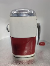 Vintage Ice O Matic Ice Crusher Metal Vogue Model Rival MFG. USA Red White Crank picture