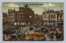 Vintage UK Postcard LONDON Piccadilly Circus Busy Street Scene 1921 picture