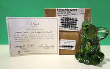 LENOX FENTON - FERN THE LITTLE GREEN ELEPHANT - ART GLASS -- NEW IN BOX with COA picture