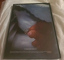 De Beers A Diamond Is Forever Framed Print Ad 8.5x11 1980 Vintage  picture