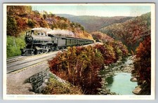 Western Express Berkshire Hills Steam Train Detroit Publishing Phostint Postcard picture