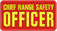 CHIEF RANGE SAFETY OFFICER  EMB PATCH 8x4 HOOK ON BACK RED/YELLOW picture