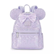 Loungefly Minnie Mouse Opalescent Sequined Mini Backpack Disney Parks picture