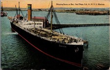 1911 San Diego Bay S.S. Mexican Steamship Panama Canal Expo Postcard picture