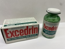 Vintage Excedrin Plastic Bottle Aspirin Analgesic Tablets With Box 1972 picture
