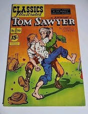 1948 CLASSICS ILLUSTRATED #50 THE ADVENTURES OF TOM SAWYER TWAIN COMIC BOOK picture
