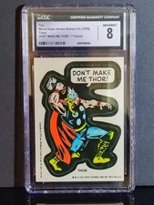 ⚡ 1976 TOPPS MARVEL SUPER HEROES STICKERS — THOR — CGC 8 NM/MINT — U.K. VARIANT picture