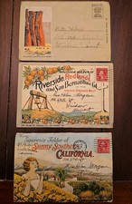 1925 Riverside Redlands & Southern Ca, Arizona Souvenir Postcard Folder Lot Of 3 picture