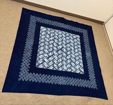 Japanese Indigo Cotton Shibori Sashiko Fabric 123x122cm picture