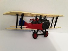 Homco 1975 1232-BX-C WWI Biplane Wall Hanging Plaque Red, Black, Blue-Cast Alum. picture