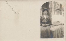2 WOMEN OUTSIDE IN FOREST PORTRAIT REAL PHOTO POSTCARD 1910 RPPC picture