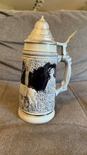 Original Lerchen Handarbeit West Germany Lidded Stein 9 1/2