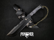 Handmade Punisher Replica Knife D2 Steel Leather Sheath Collectible Gift for Men picture